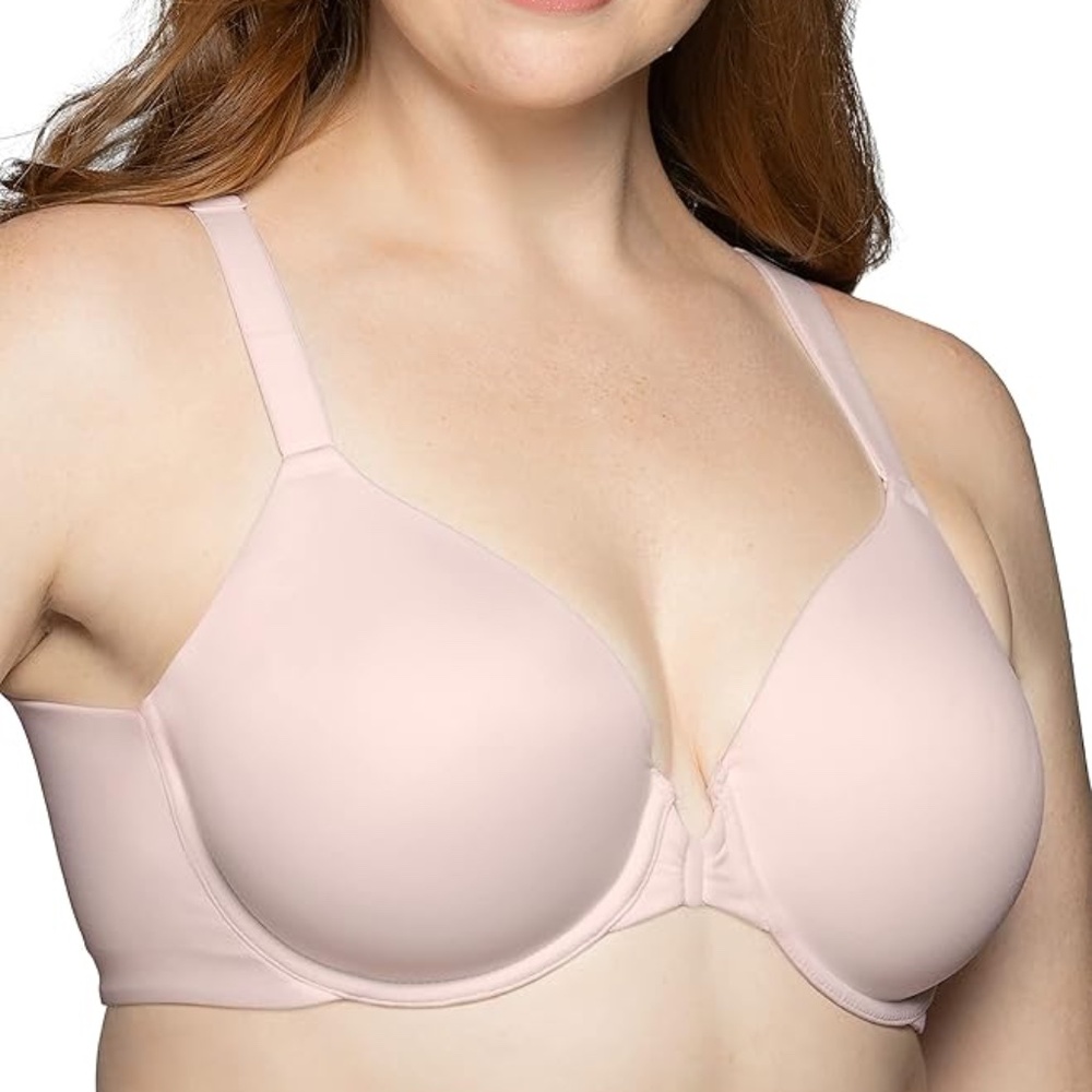 36 DD Vanity Fair  Full Figure Front Closure Bra, Back Smoothing Pink Style76384